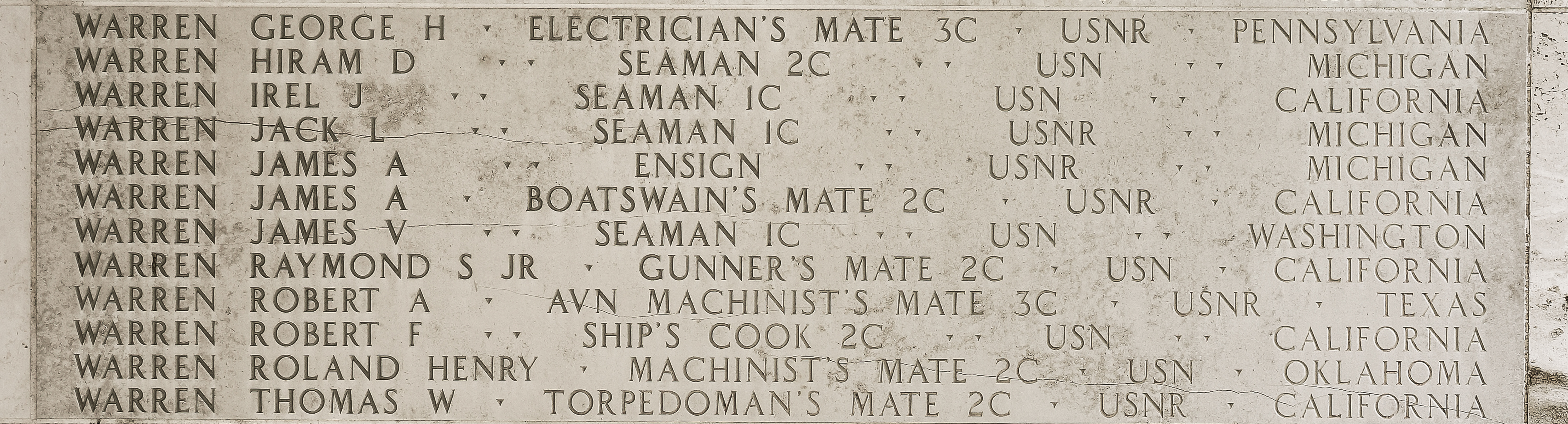 James A. Warren, Boatswain's Mate Second Class